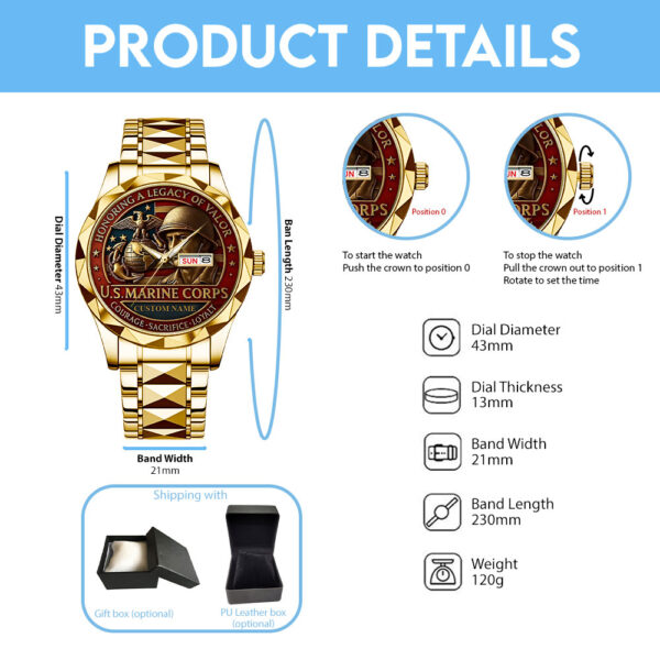 Personalized US Marine Corps Alloy Luxury Quartz Watch - TANTN 15285