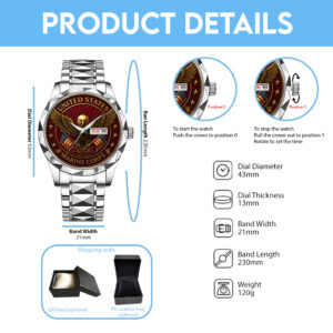 Personalized US Marine Corps Alloy Luxury Quartz Watch - TANTN 15107