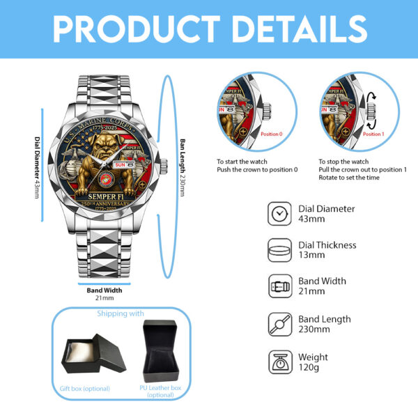 US Marine Corps Alloy Luxury Quartz Watch - TANTN 15164